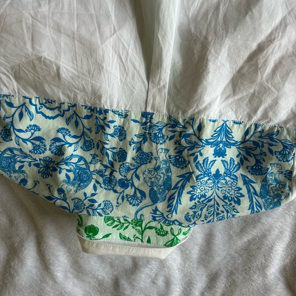 Roller Rabbit Floral Button Down Shirt - Pink, Blue, Green - Picture 8 of 9